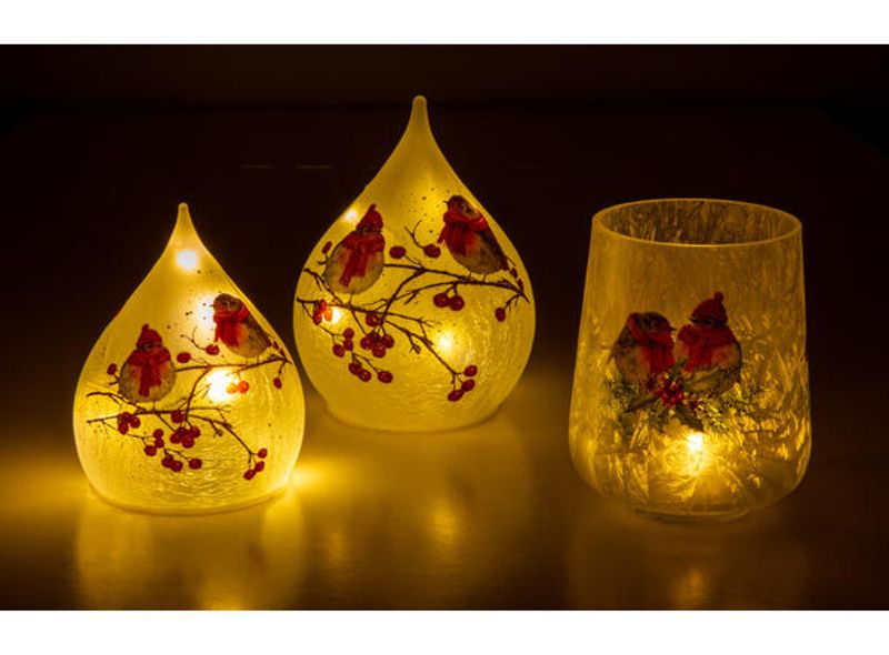 Lysglass frostet dompapp
