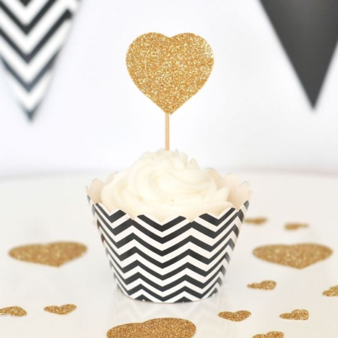Hovedbilde CHEVRON BLACK CUPCAKE WRAPPER