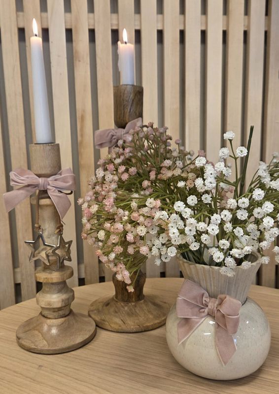 Velursløyfe beige/rosa