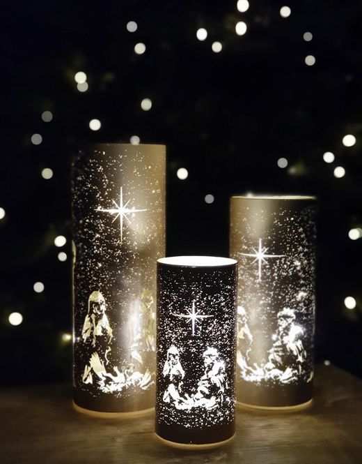Hovedbilde Lyslykt led Krybbe beige ...