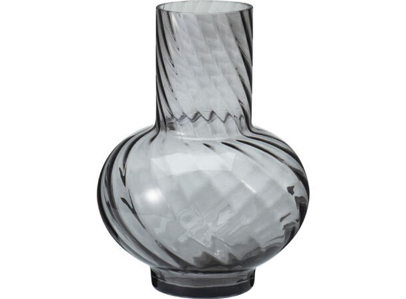 Glassvase vridd grå