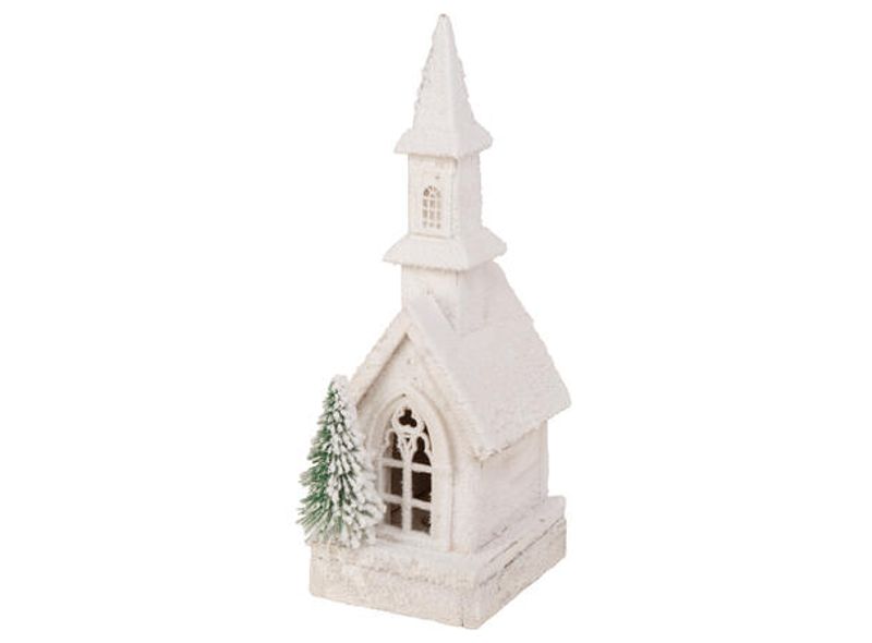 Trekirke hvit med lys