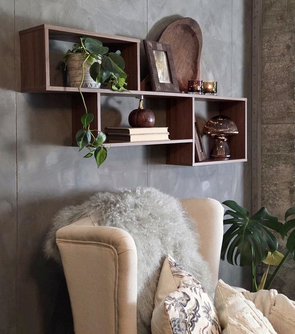 Hovedbilde Bua-hylle brun valnøtt