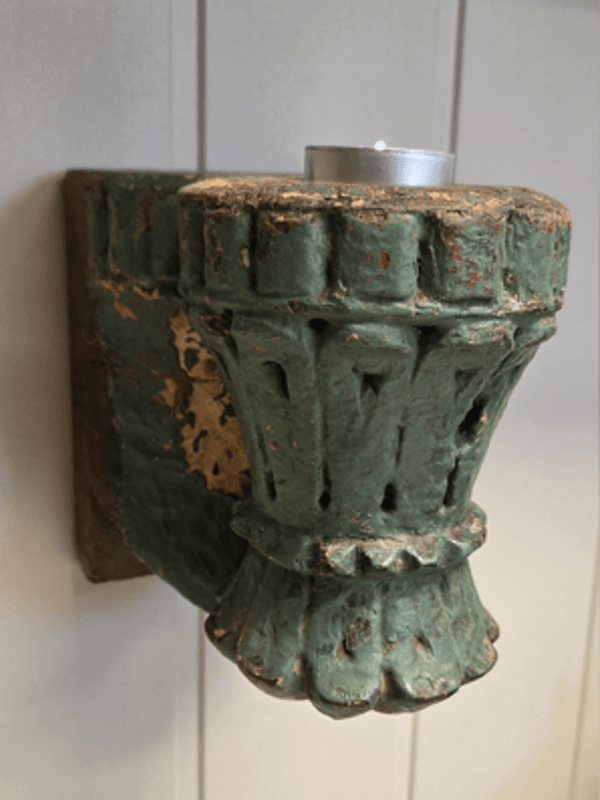 Vintage veggstake/bokstøtte grønn