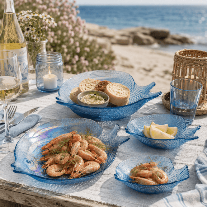 Hovedbilde Fisk glassfat blå 2 pk.