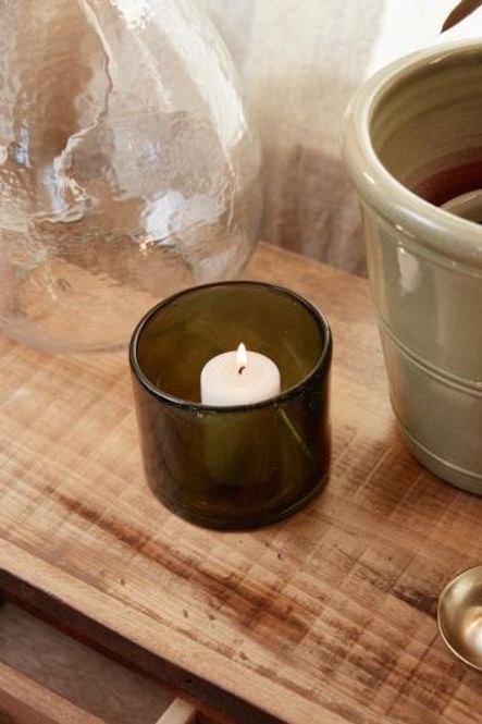 Hovedbilde Telyslykt grønn munnblåst